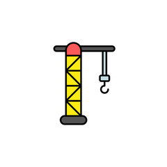 Tower crane vector icon sign symbol