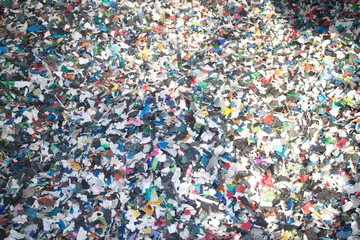 Obraz premium waste shredded pieces of low pressure plastic