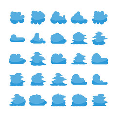 blue cloud shape icons vector