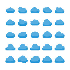 Obraz premium blue cloud shape icons vector