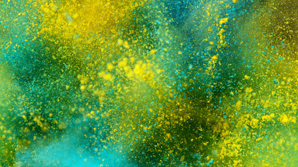 Explosion of colored powder.