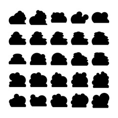 cloud bubble icons vector set