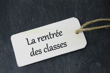 la rentrée des classes sur étiquette 