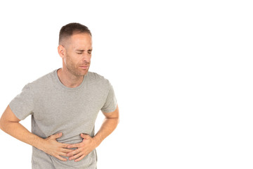 Adult man with stomach pain