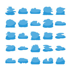 Obraz premium blue cloud shape icons collection vector