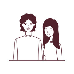 silhouette of couple in white background character