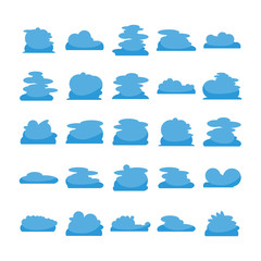 Fototapeta premium blue cloud shape icons collection vector