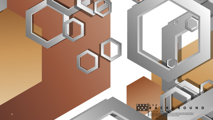 Abstract geometric background with hexagons skin color composition. Vector illustration