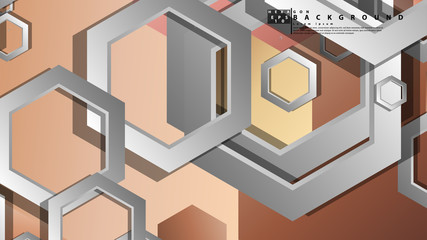 Naklejka premium Abstract geometric background with hexagons skin color composition. Vector illustration