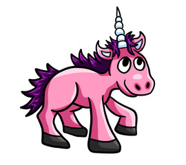 Happy Stylized Little Unicorn