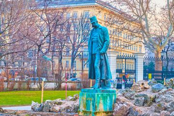The bronze sculpture of Franz Joseph I in Burggarten, Vienna, Austria
