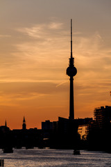 Skyline of Berlin at dusk, Germany