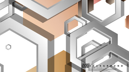 Abstract geometric background with hexagons skin color composition. Vector illustration