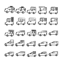 hand drawn car, vehicle icons set