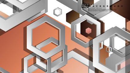Abstract geometric background with hexagons skin color composition. Vector illustration