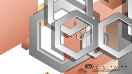 Fototapeta premium Abstract geometric background with hexagons skin color composition. Vector illustration