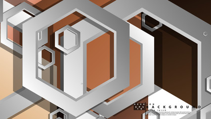 Fototapeta premium Abstract geometric background with hexagons skin color composition. Vector illustration