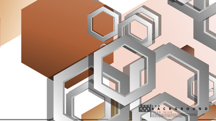 Abstract geometric background with hexagons skin color composition. Vector illustration