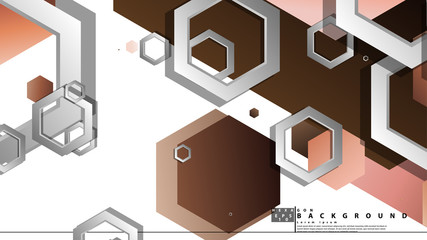 Fototapeta premium Abstract geometric background with hexagons skin color composition. Vector illustration