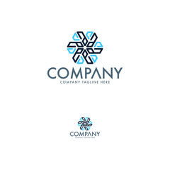 Creative letter A and, snow cooling air condition logo