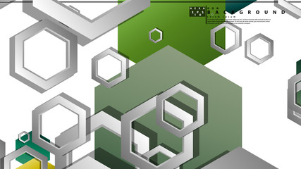 Abstract geometric background with hexagons, foliage color composition. Vector illustration