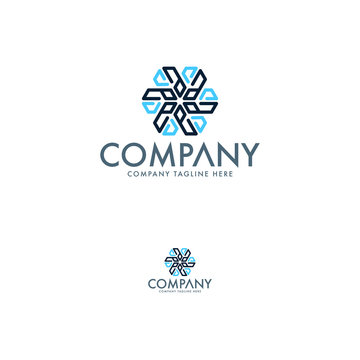 Creative letter A and, snow cooling air condition logo