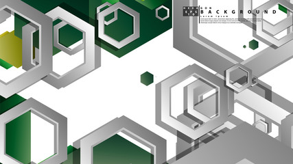 Abstract geometric background with hexagons, foliage color composition. Vector illustration