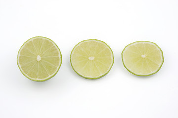 fresh lime on white background
