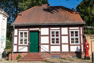 Half-timbered house in Spandau neighborhood of Berlin, Germany
