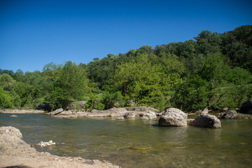 Fototapeta na wymiar Pedernales river in Pedernales Falls State Park, Texas hill country, USA