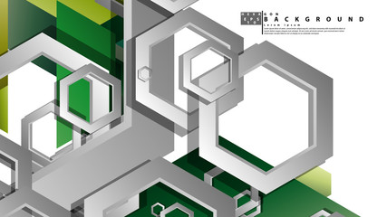 Abstract geometric background with hexagons, foliage color composition. Vector illustration