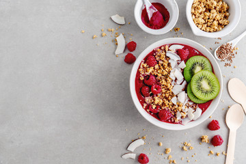 Homemade smoothie bowl made with berries
