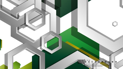 Abstract geometric background with hexagons, foliage color composition. Vector illustration