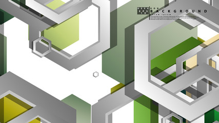 Abstract geometric background with hexagons, foliage color composition. Vector illustration