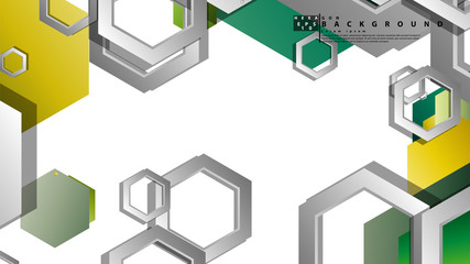 Abstract geometric background with hexagons, foliage color composition. Vector illustration