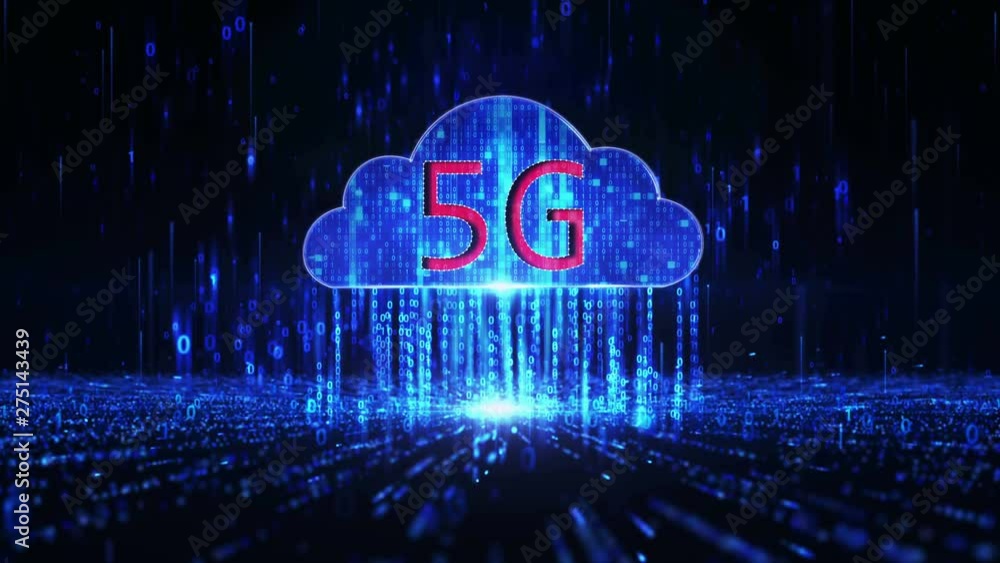 Wall mural 5g symbol digital background.5g cloud computing.5g communication.5g network
