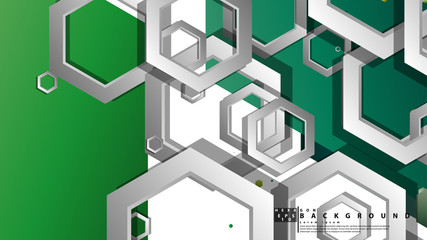 Obraz premium Abstract geometric background with hexagons, foliage color composition. Vector illustration