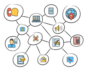 contact and communication concept network 