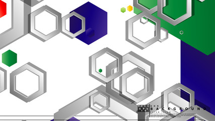 Abstract geometric background with hexagon, brights color compositions. Vector illustration