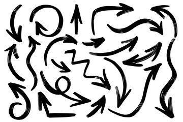 Big set of hand drawn arrows.