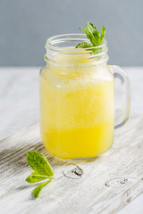 lemonade in a jar with fresh mint