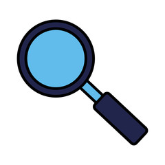 magnifying glass searching on white background