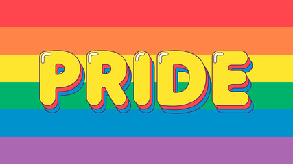 LGBTQ+ pride flag illustration. Rainbow colored gay pride symbol
