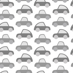 Cute toy cars seamless pattern. Vector seamless pattern. Customized fun background. For prints, cards, baby shower, paper, fabric, wallpaper, blog post