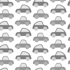 Cute toy cars seamless pattern. Vector seamless pattern. Customized fun background. For prints, cards, baby shower, paper, fabric, wallpaper, blog post