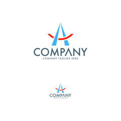 Letter A logo and camping tent logo templates