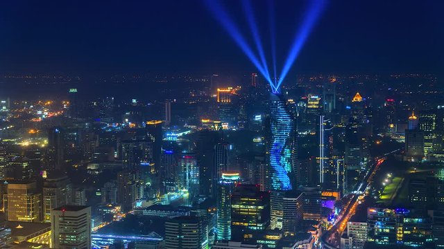 4K. Time lapse view of Bangkok city at night  Thailand