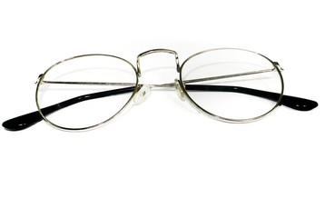 Round eye glasses on a white background