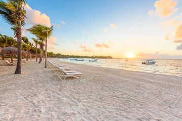 Fototapeten Strand Akumal bay - Caribbean white beach in Riviera Maya, coast of Yucatan and Quintana Roo, Mexico  © Simon Dannhauer