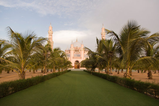 Pink mosque in senegal